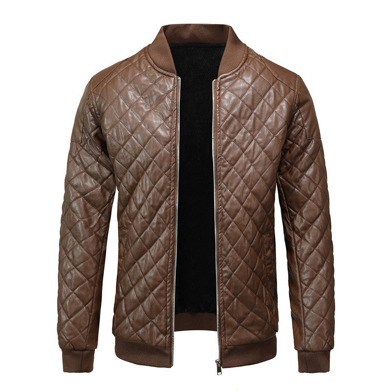 Men's Clothing Slim-fitting Biker Pu Leather Jacket Coat