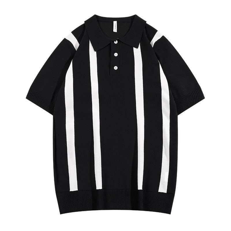 High Street Striped Half Sleeve Polo Shirt For Boys