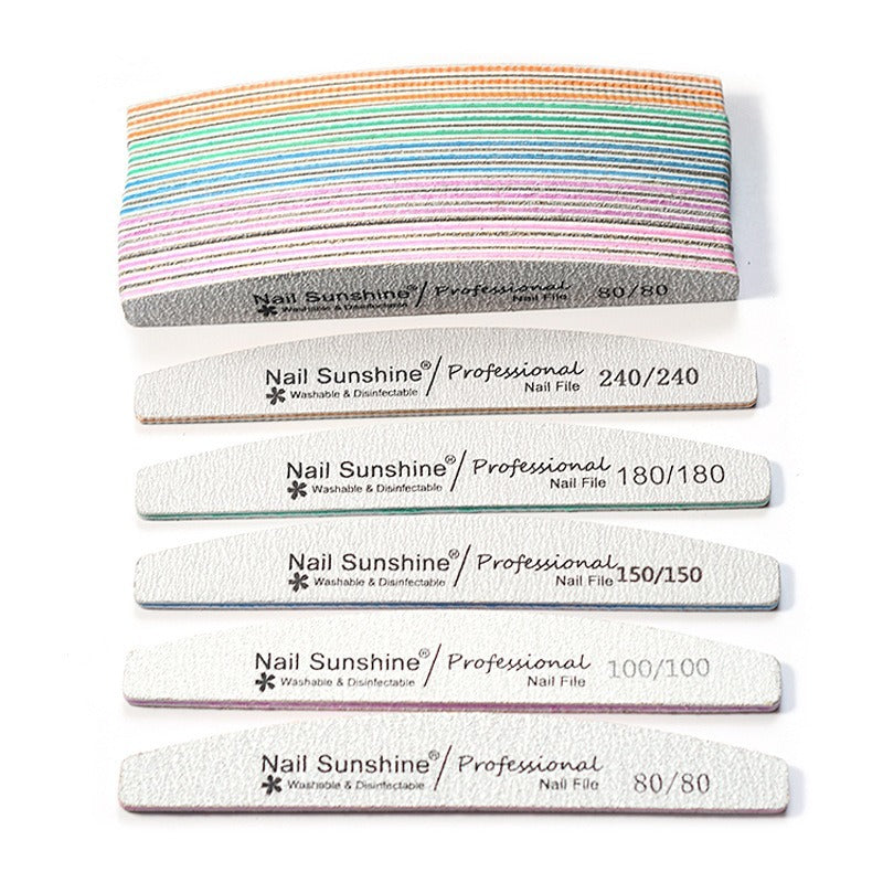 Half-moon Shaped Nail File, Gray Nail File, High-end Washable Nail File, Non-shedding Sanding Nail File.