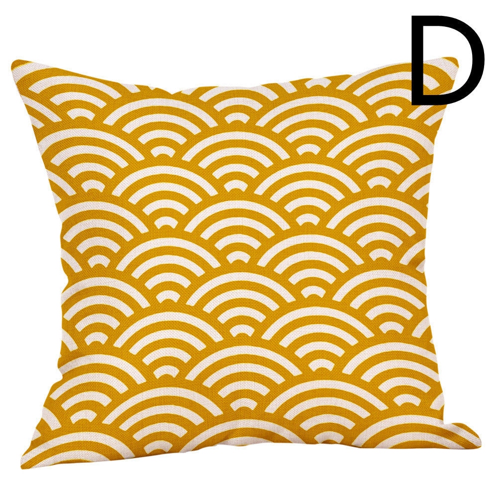 Digital Printing Geometric Series Themed Pillow Against The Waist Of The Car Sofa