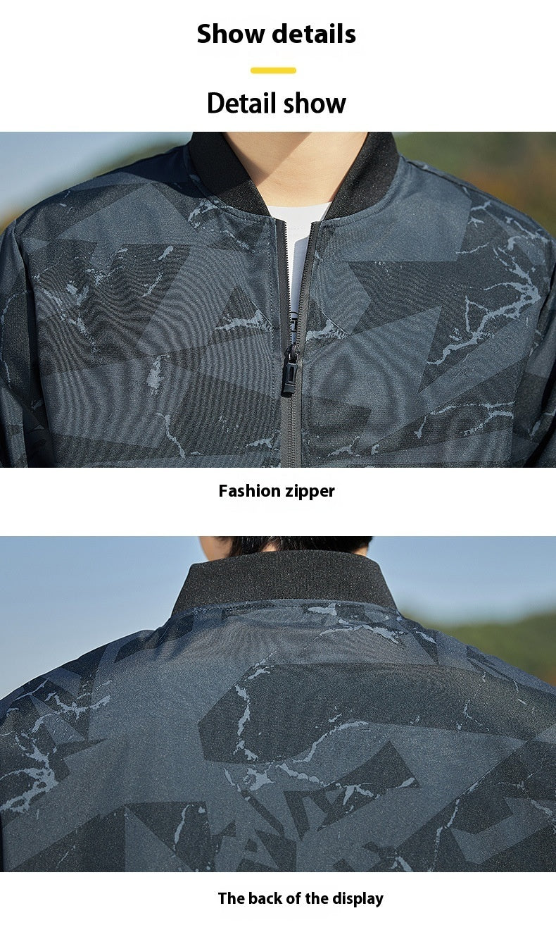Men's Jacket Stand Collar Casual Baseball Uniform Thin Camouflage Jacket