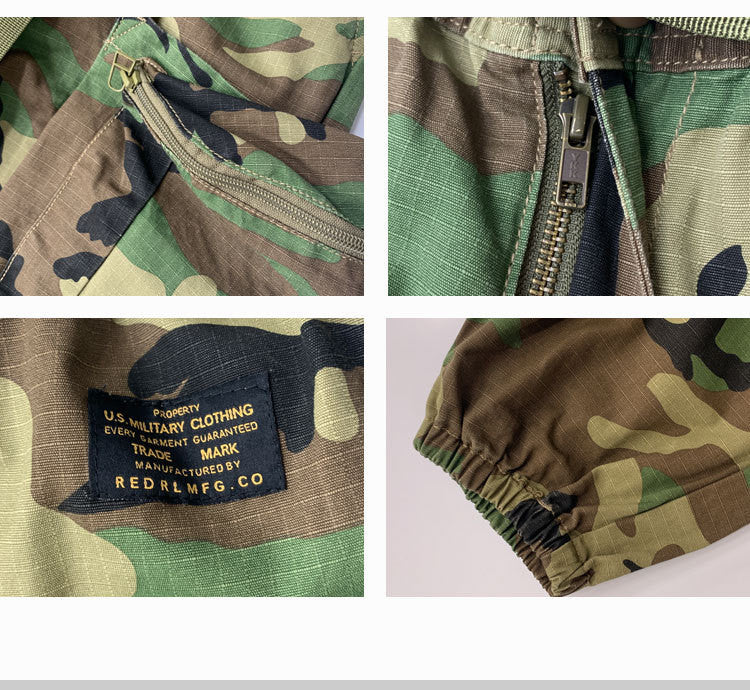 Japanese Camouflage Overalls Men's Loose Large Pockets