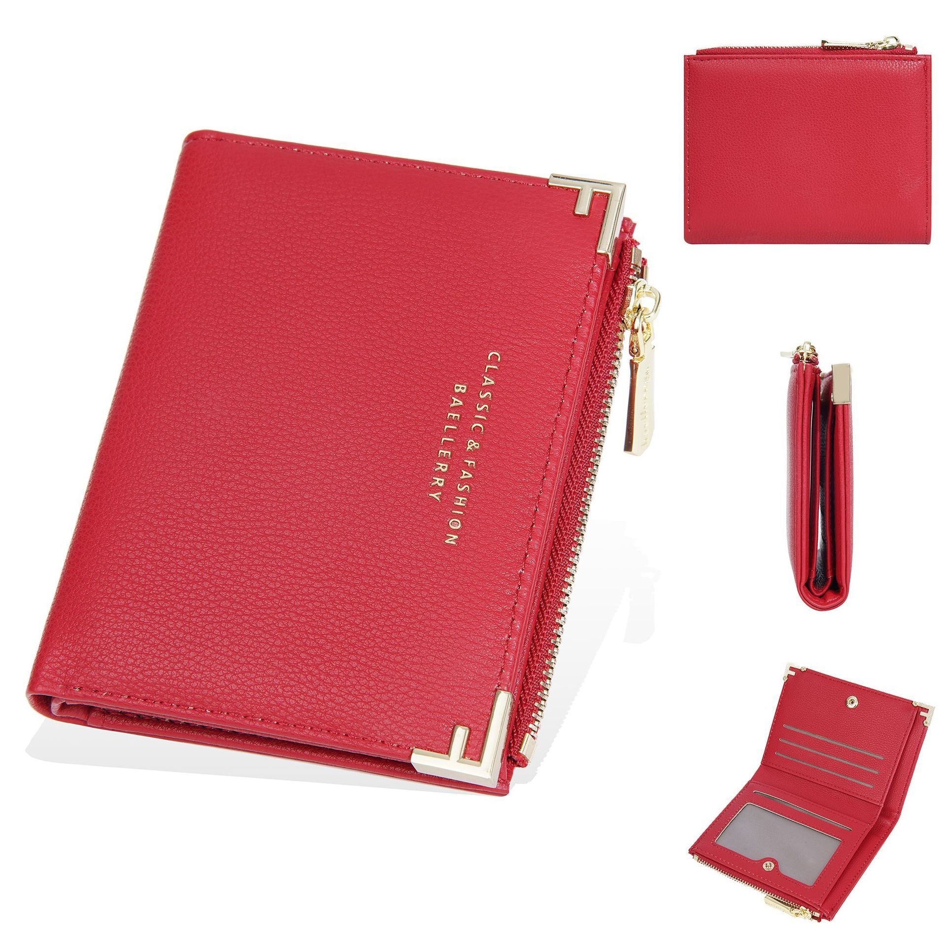 Women's Wallet Short Multiple Card Slots Zipper Bag Coin Purse