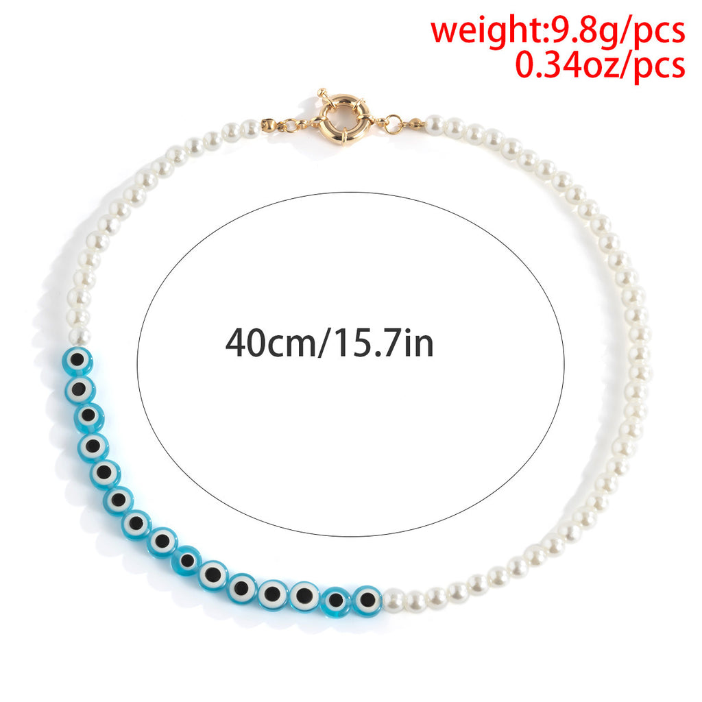 Simple Acrylic Demon Eye Stitching Clavicle Chain