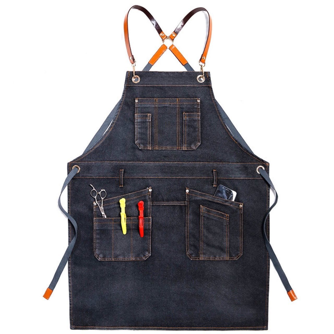 Kitchen Floral Art Men's And Women's Work Clothes Overclothes Cotton Jean Apron