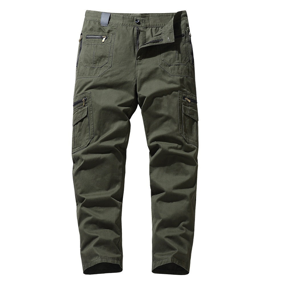 Multi-pocket Spring And Summer Large Military Style Straight Pants