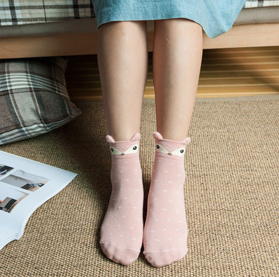 Cartoon Women's Socks Cotton Students' Socks Ears Cute Animal Socks All Cotton Socks Sweet Cotton Socks