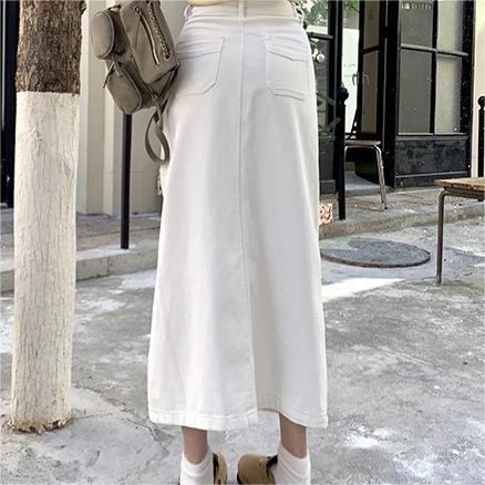 High Waisted Loose A-line Mid Length Wrap Hip Skirt
