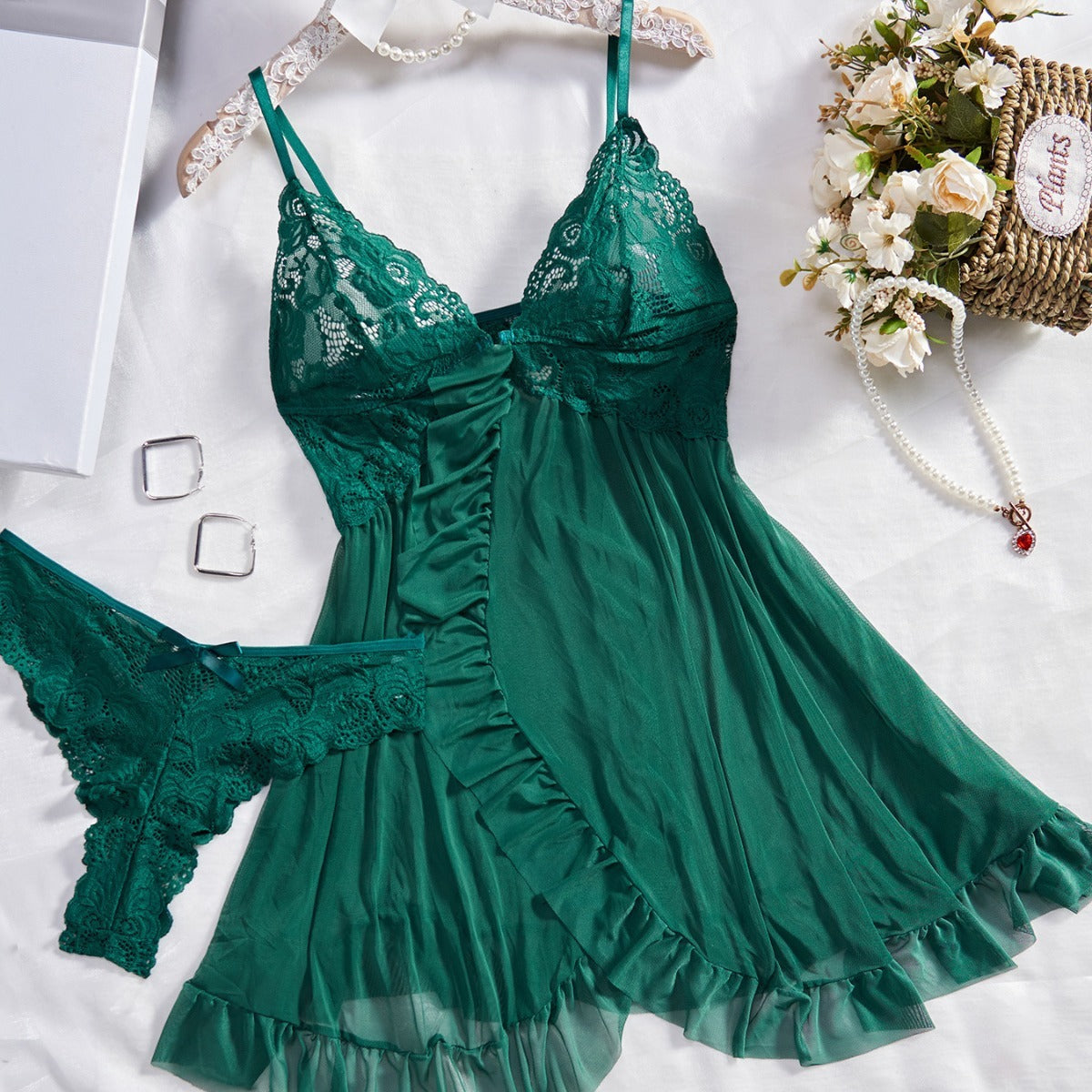 Ladies' Mesh Fabric Slip Nightdress