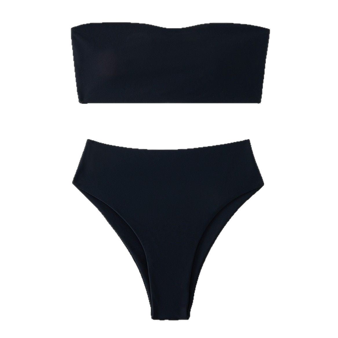 Sexy Solid Color Back Lace-up High Elastic Skin-friendly Bikini Split Swimsuit