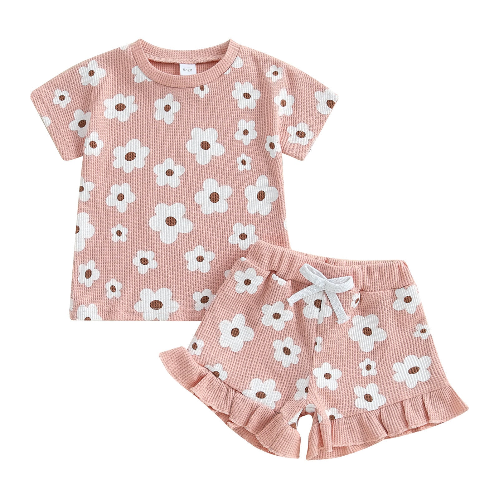 Printed Round Neck Short Sleeve Shorts Suit