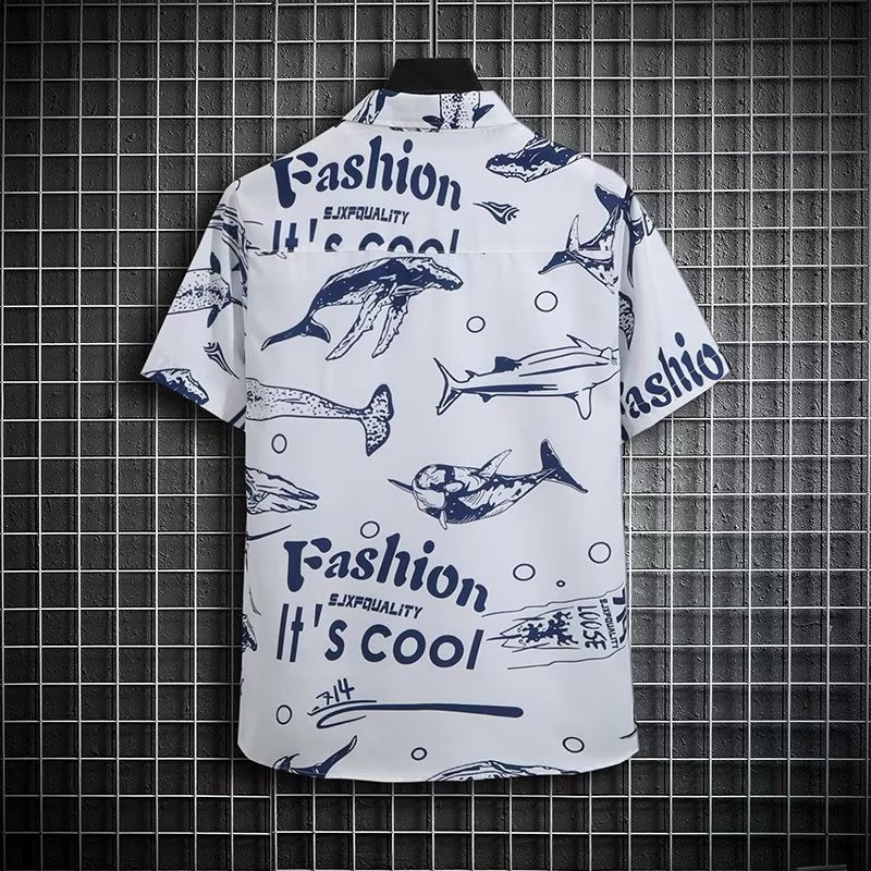 Fashion Ins Printed Shirt Beachwear Casual Shorts Suit