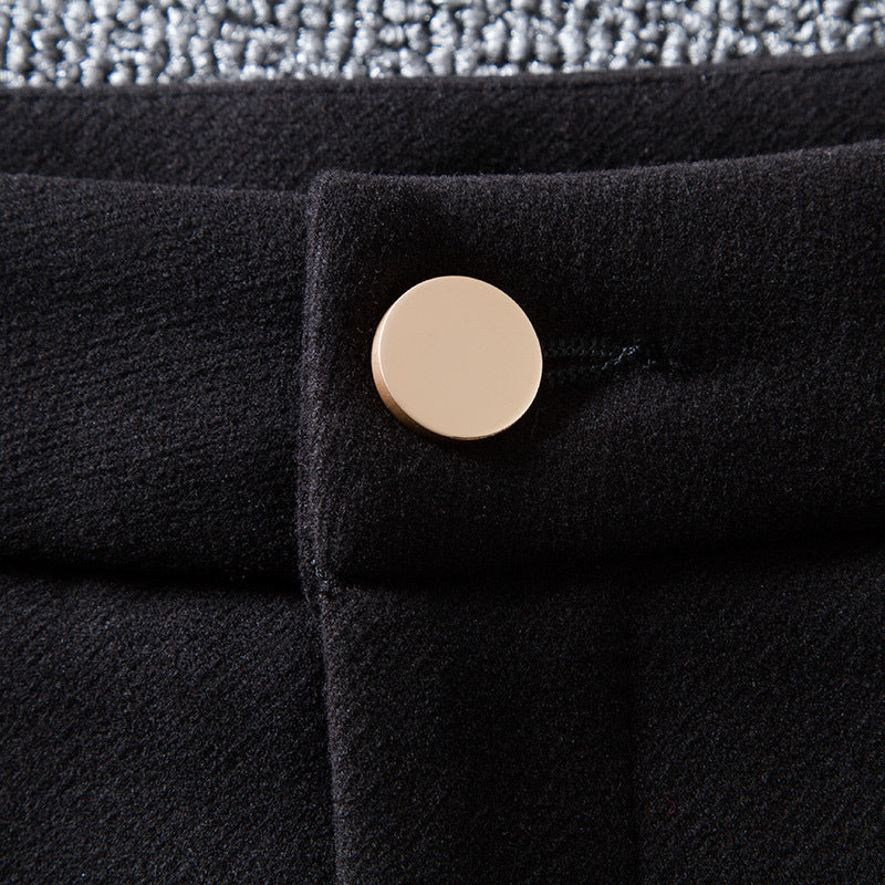 Fashion Solid Color High Waist Woolen Shorts