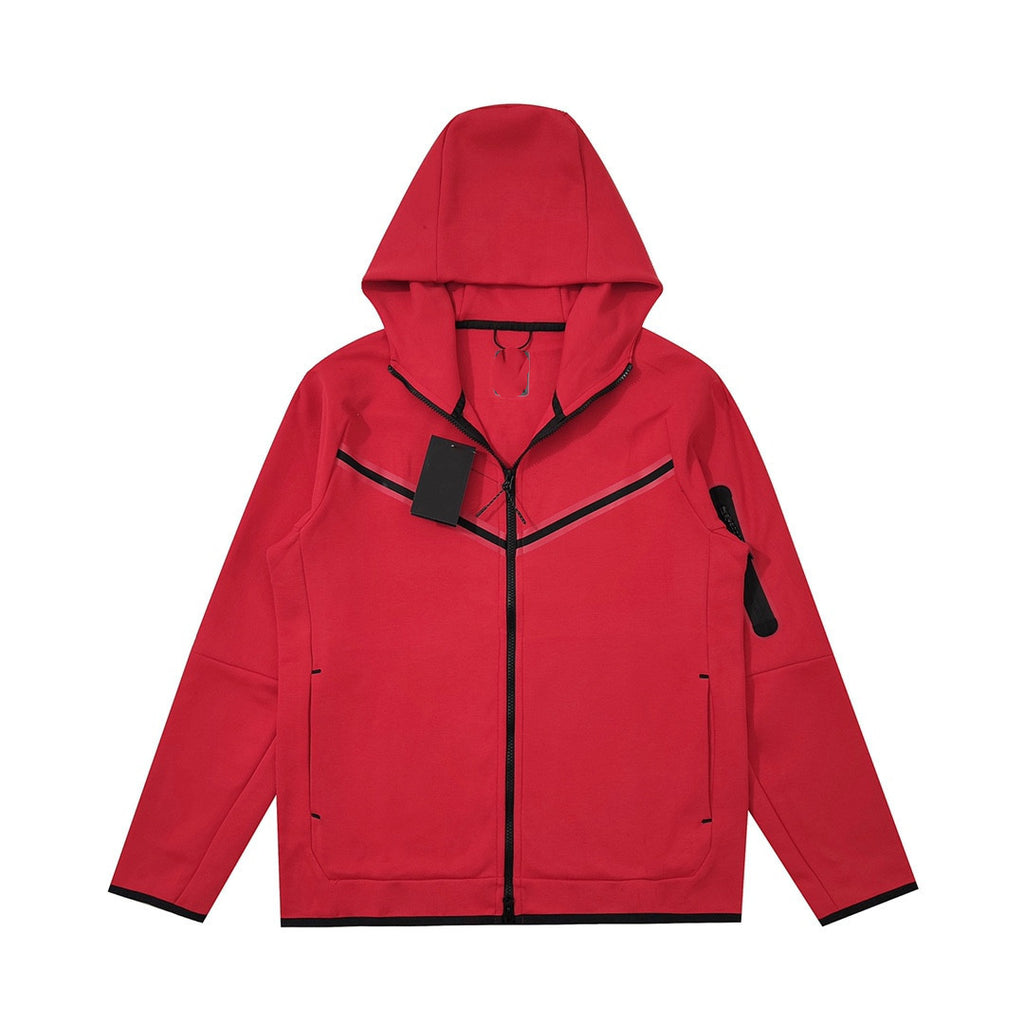 Men's Cotton Knitting Hooded Zipper Sweater Sports Casual Jacket