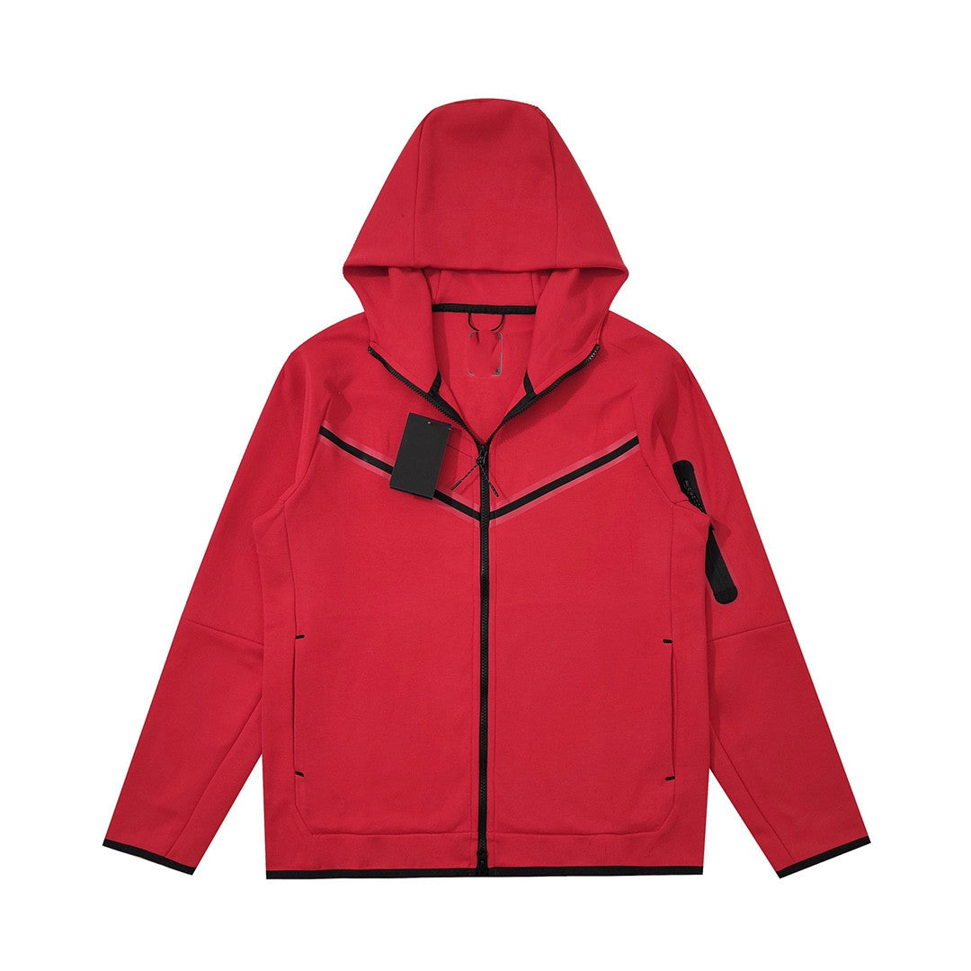 Men's Cotton Knitting Hooded Zipper Sweater Sports Casual Jacket