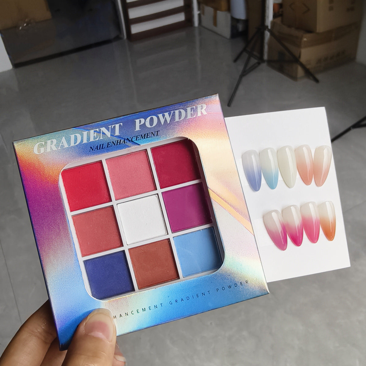 9 Colors Nail Solid Gradually Varied Magic Mirror Effect Powder Pearlescent