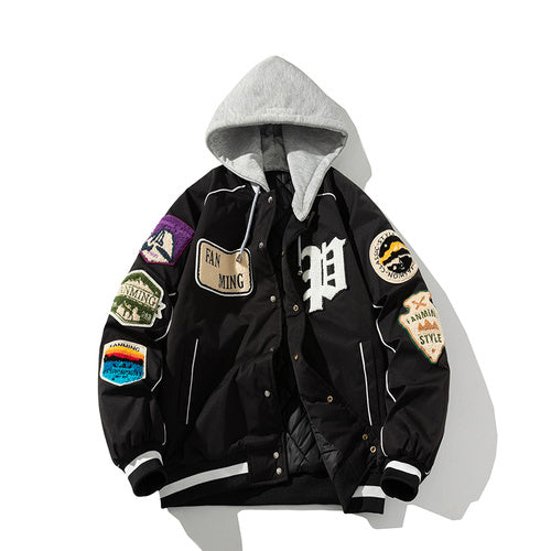 Fashionable Hooded Couple Baseball Uniform