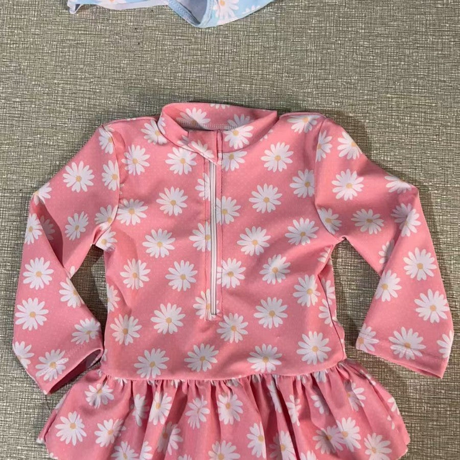 Flower With Skirt Children's Swimsuit