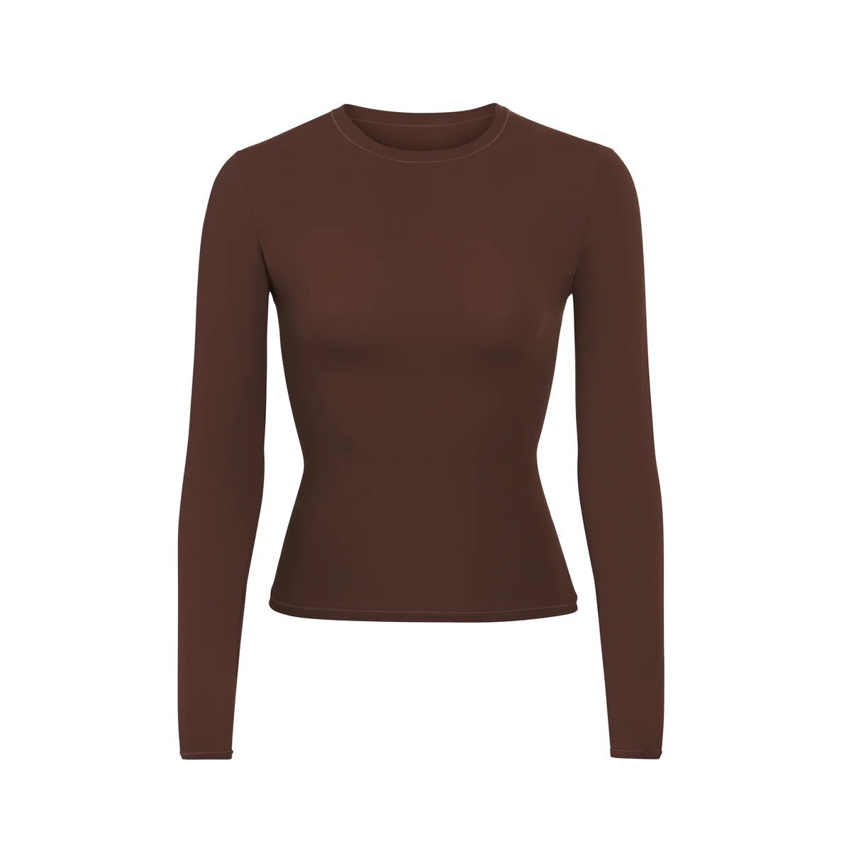 Brushed High-density Nylon Long-sleeved Bottoming Women's Single Wear