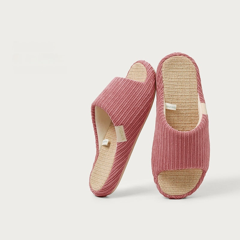 High-end Linen Slippers Office Diablement Fort Yi Ju Home Indoor Sweat-absorbent Non-slip