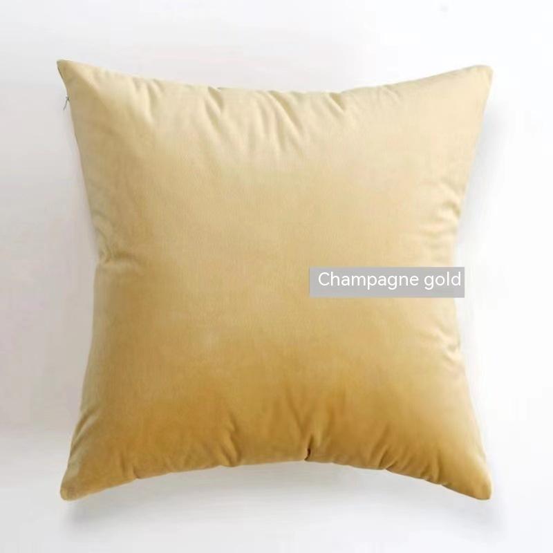 Simple Cotton And Linen Cushion Orange Plaid Pillow Cover