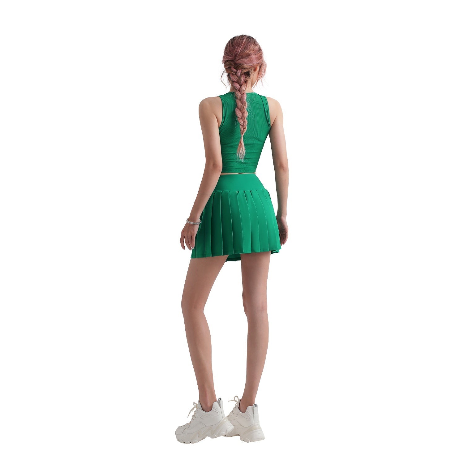 Pleated Anti-exposure One-piece Fitness Running Sports Skirt
