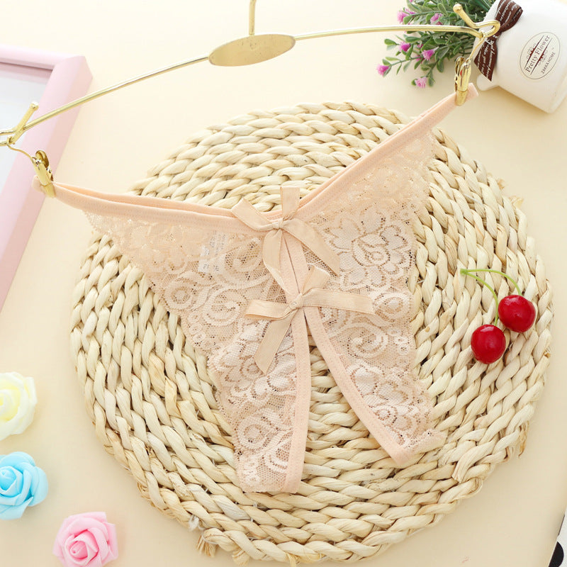 Hollow Out Lace Women's Panties Open Gear See-through