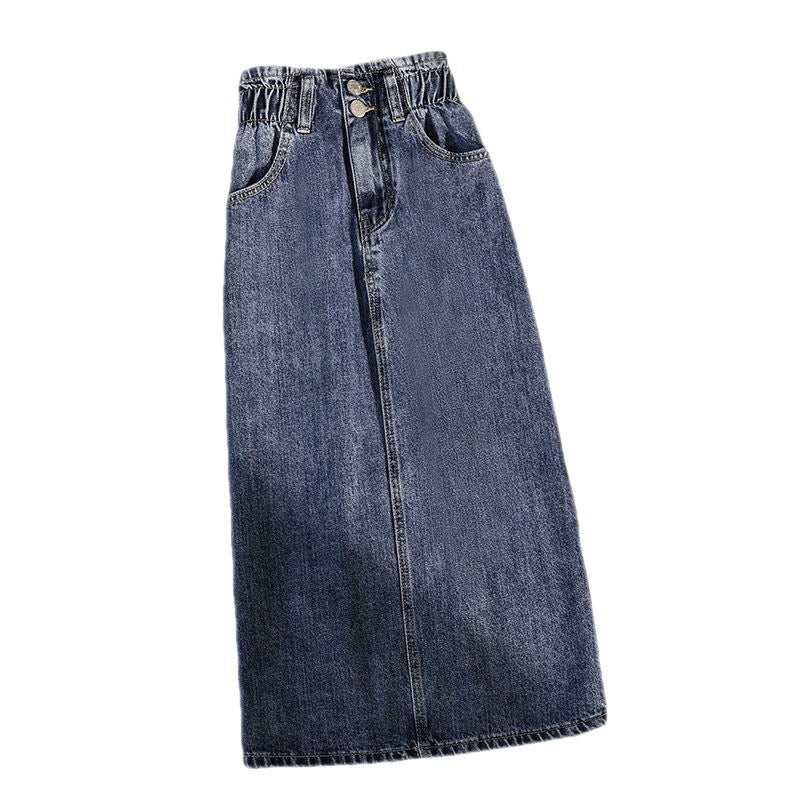 Women's Fashion Elastic High-waisted Knee-length Skirt
