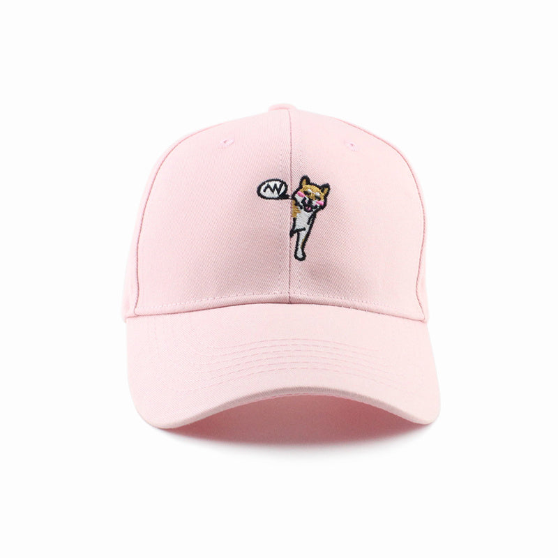 Smiling Chaigou Embroidery Curved Border Cute Student Hat
