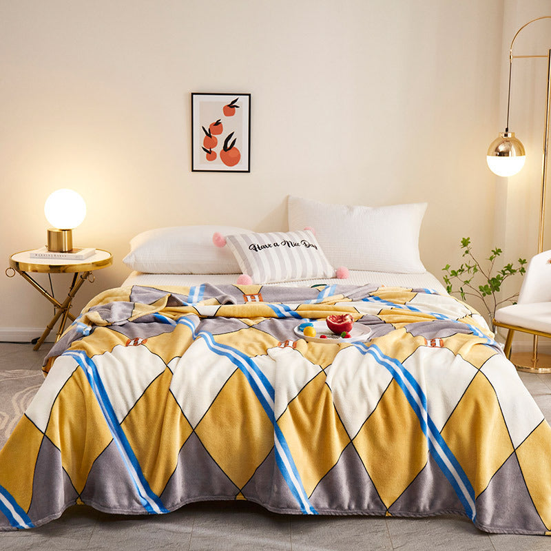 Creative Printing Warm Thickened Flannel Blanket