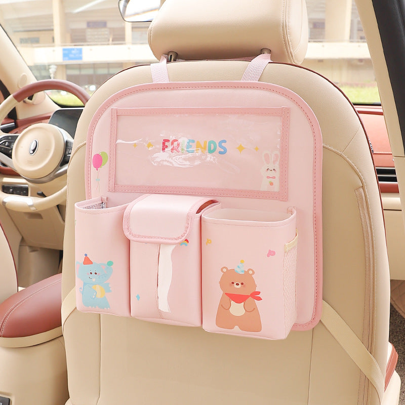 Multifunctional Car Storage Bag Cute Cartoon Rear Seat Back-mounted Storage Bag