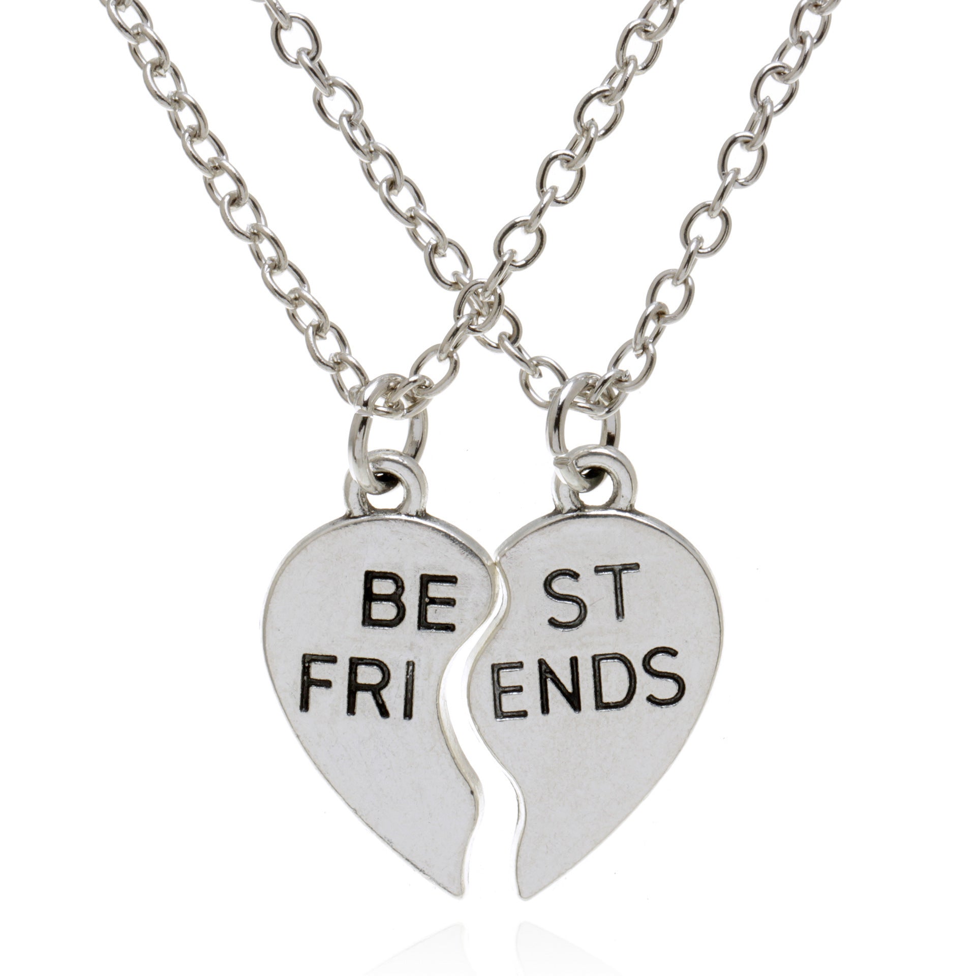 Fashion Couple Stitching Heart-shaped Pendant Necklace